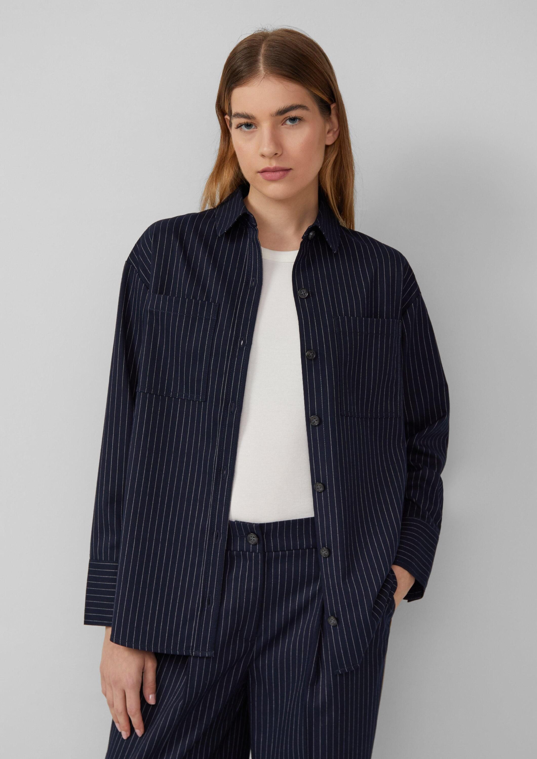 s.Oliver Hemdjacke Indoor-Jacke Overshirt mit Nadelstreifen in Oversize günstig online kaufen