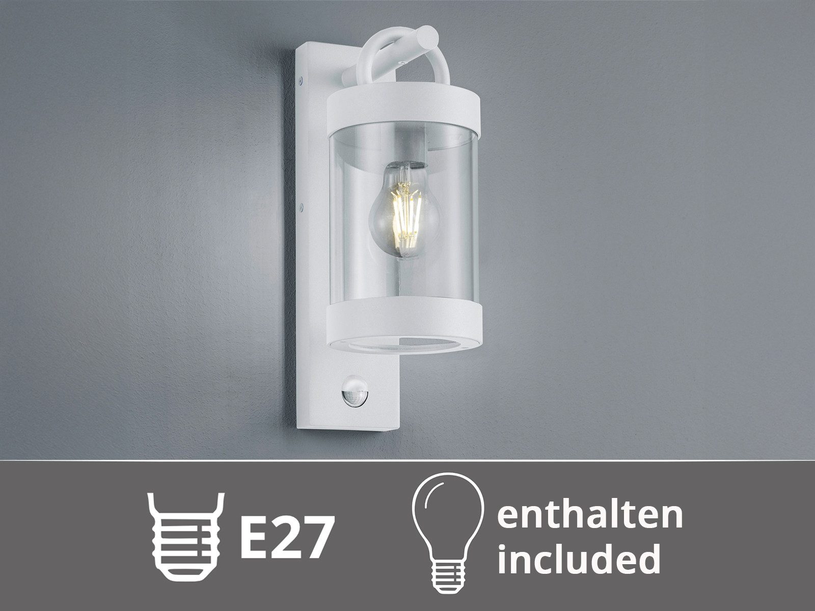 TRIO Leuchten LED Außen-Wandleuchte mit Bewegungsmelder, Höhe 33cm, Bewegungssensor, LED wechselbar, Warmweiß, Landhaus-Stil Wand Außenleuchte, Fassadenbeleucht – Bild 5 von 5
