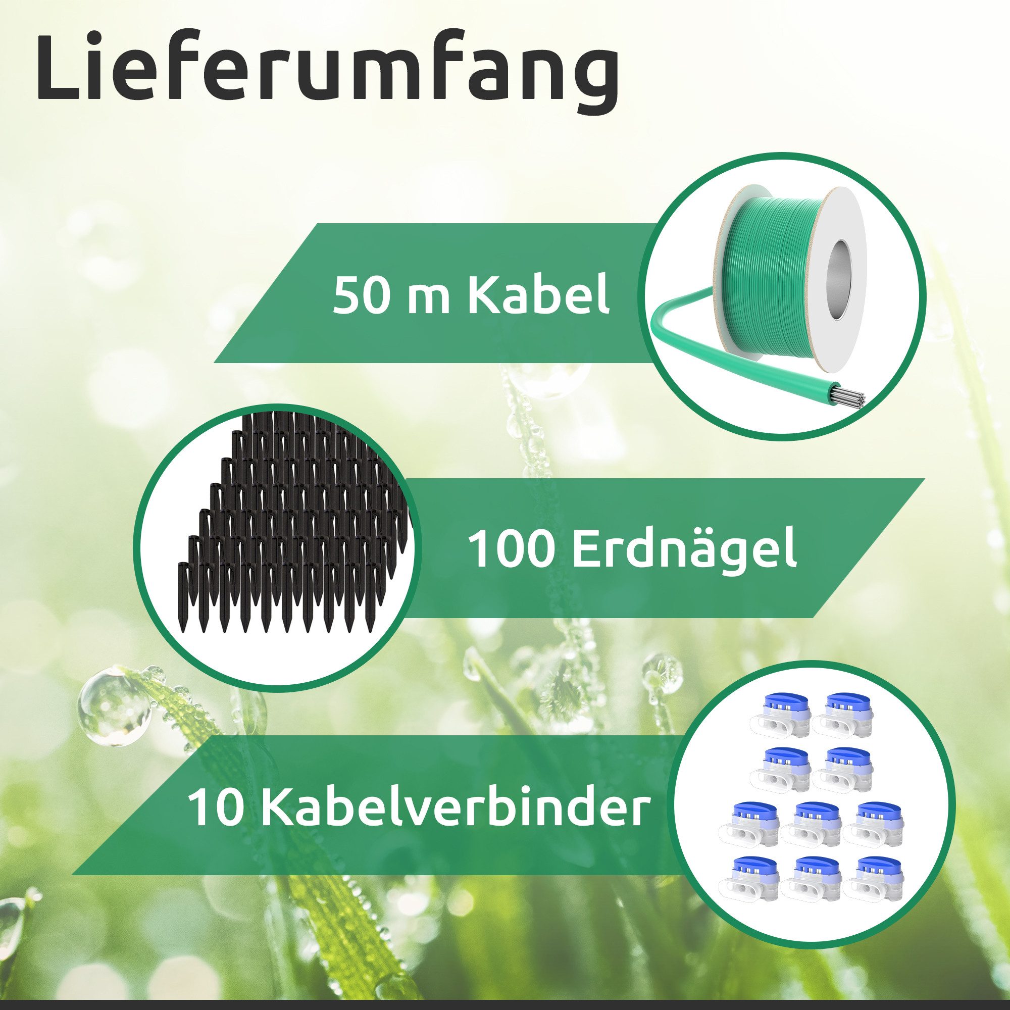 ECENCE Rasenmähroboter-Cover Zubehör Reparatur-Set Mähroboter 50m günstig online kaufen