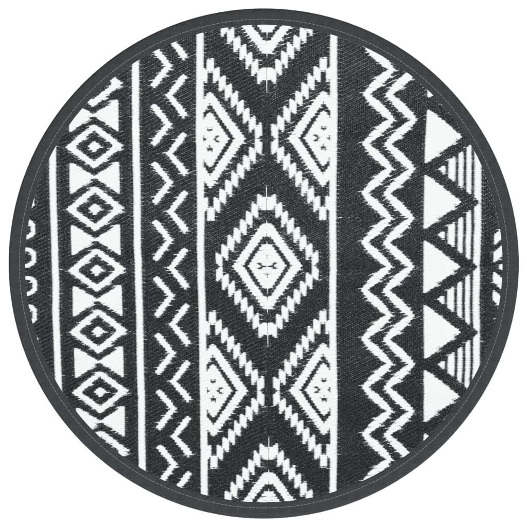 vidaXL Outdoorteppich Outdoor-Teppich ARAKIL Schwarz Ø160 günstig online kaufen