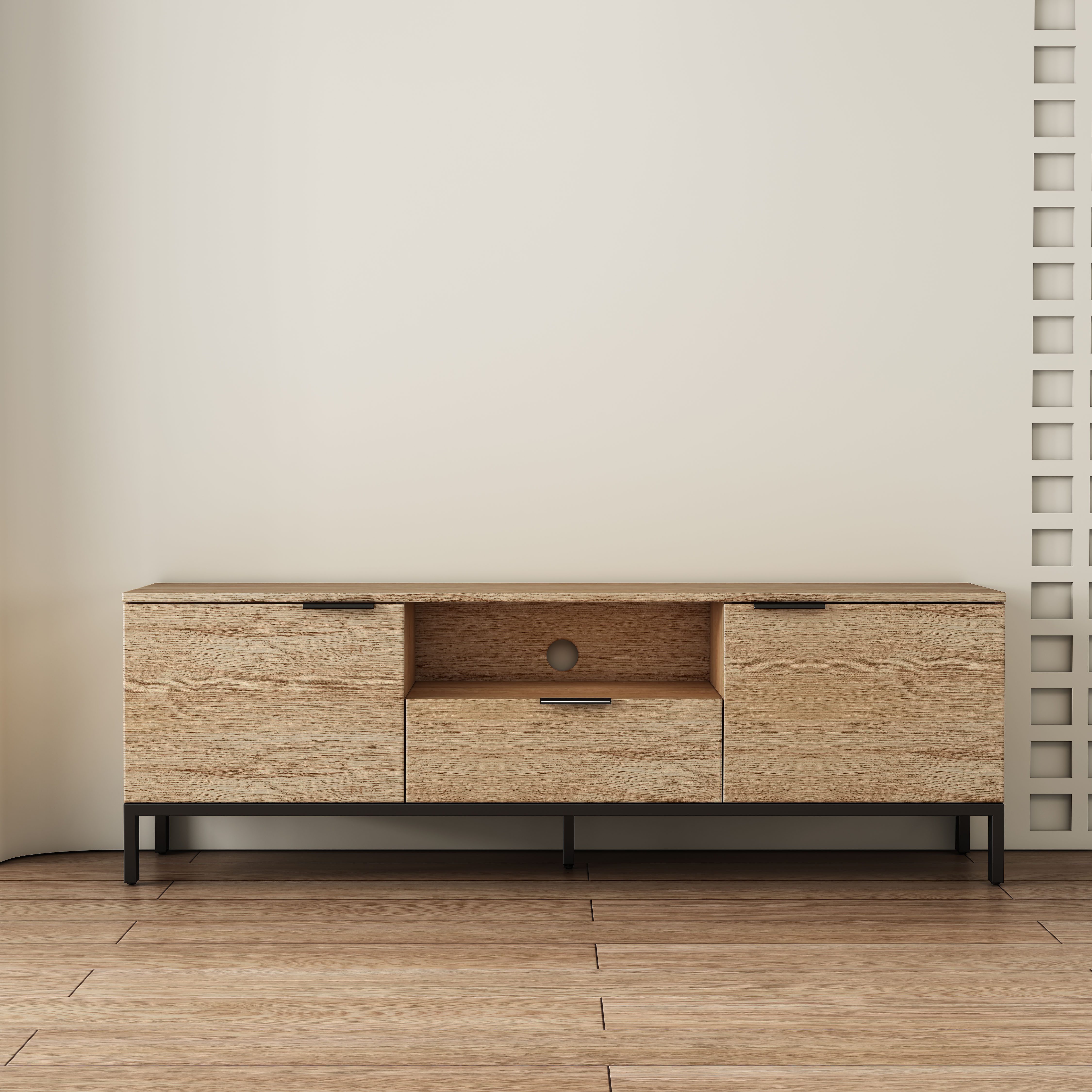 OTTO home TV-Board Jorinde, Melaminoberfläche, flexibler Stauraum und robustes Metallgestell