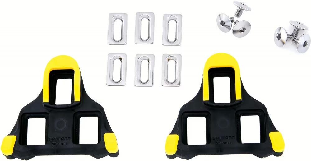 Shimano Fahrradpedale Shimano SM-SH11 SPD-SL Pedalplatten gelb (Paar) - präziser Rennrad-Kli