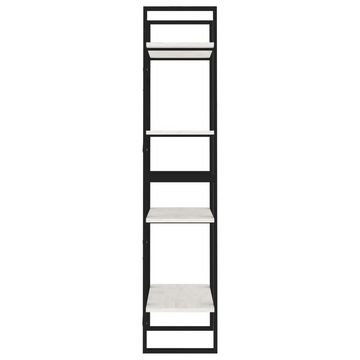 möbelando Bücherregal Erxleben, B/H/T: 60x140x30 cm, aus Kiefern-Massivholz, Metall in Weiß