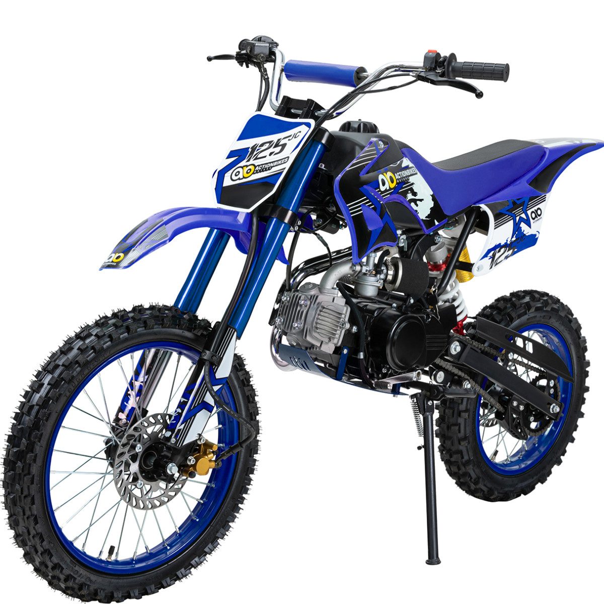Actionbikes Motors Motorrad Crossbike JC125 Benzin - Pocketbike Dirtbike 4-Takt-Motor, 80 km/h, 125 ccm, 80 km/h, Euro 4, Jugend-Crossbike 125-ccm-4-Takt-Benzinmotor, 4-Gang-Fußschaltung
