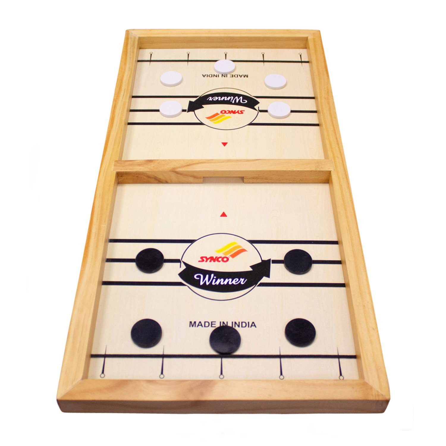GICO Spielesammlung Hockey Sling Puck Spiel Tischhockey aus Holz - 2912