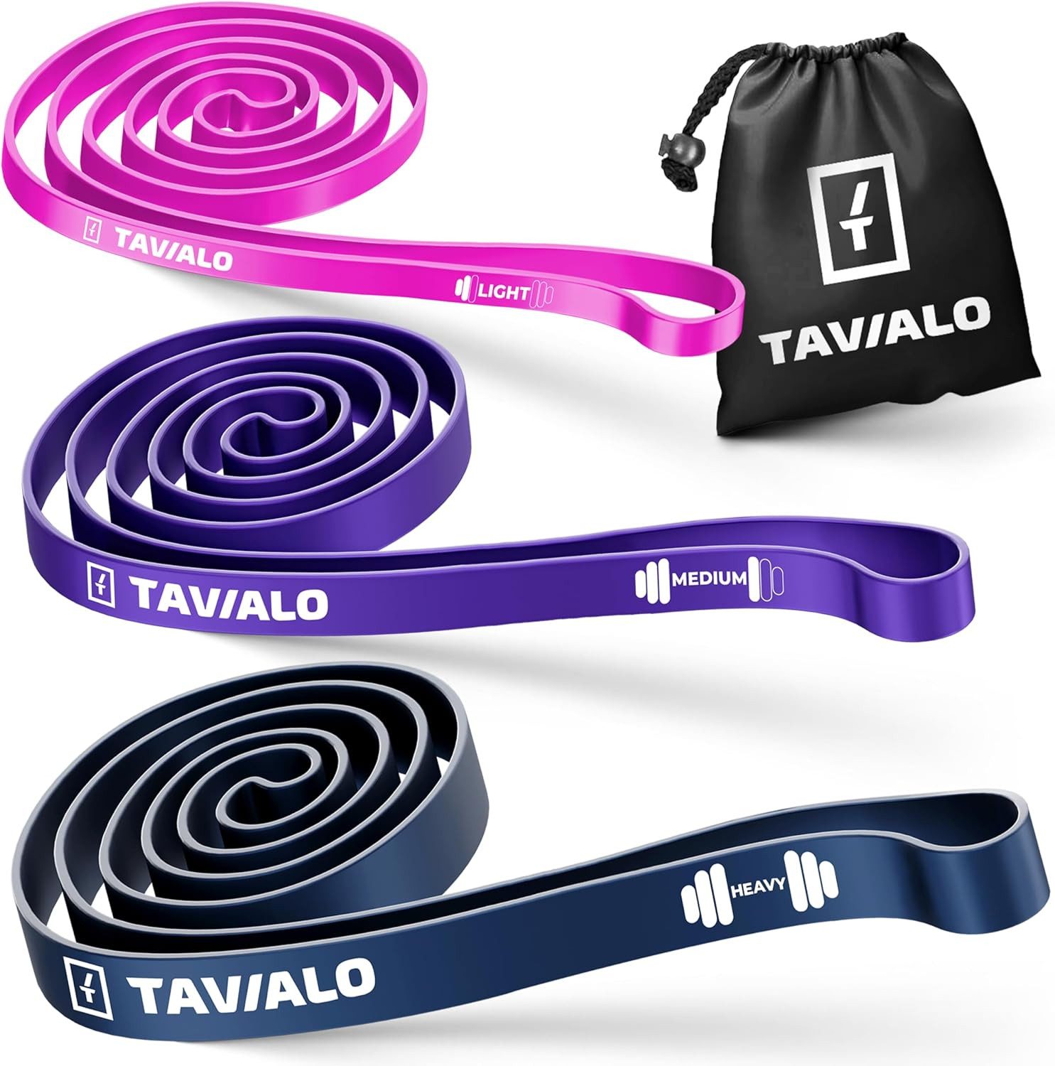 TAVIALO Trainingsbänder Widerstandsbänder mit Griff: Fitnessbänder 3er Set für Krafttraining, Türankerbefestigung, Expander Resistance Bands/Fitnessgeräte