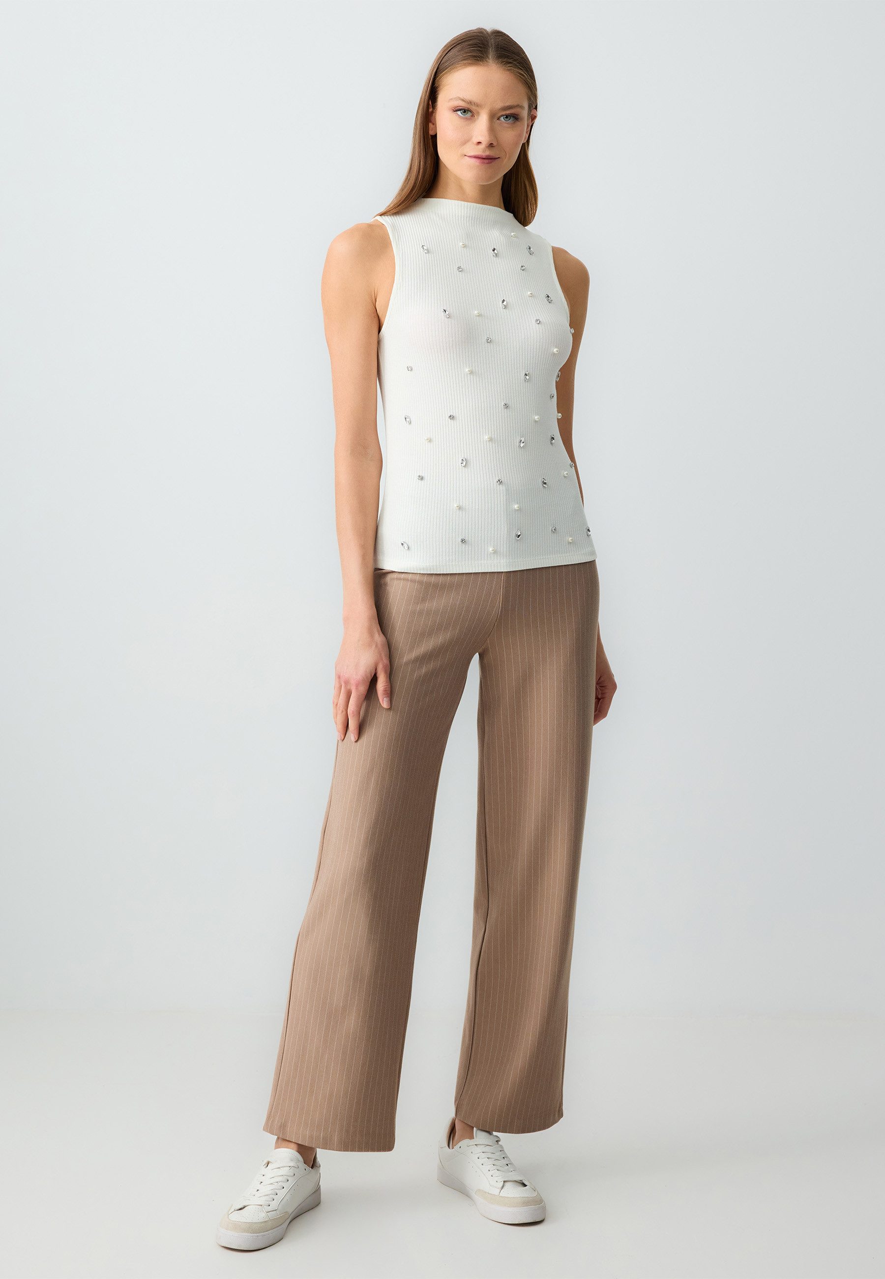 Jimmy Key Blusentop Ärmellose Strickbluse Mit günstig online kaufen