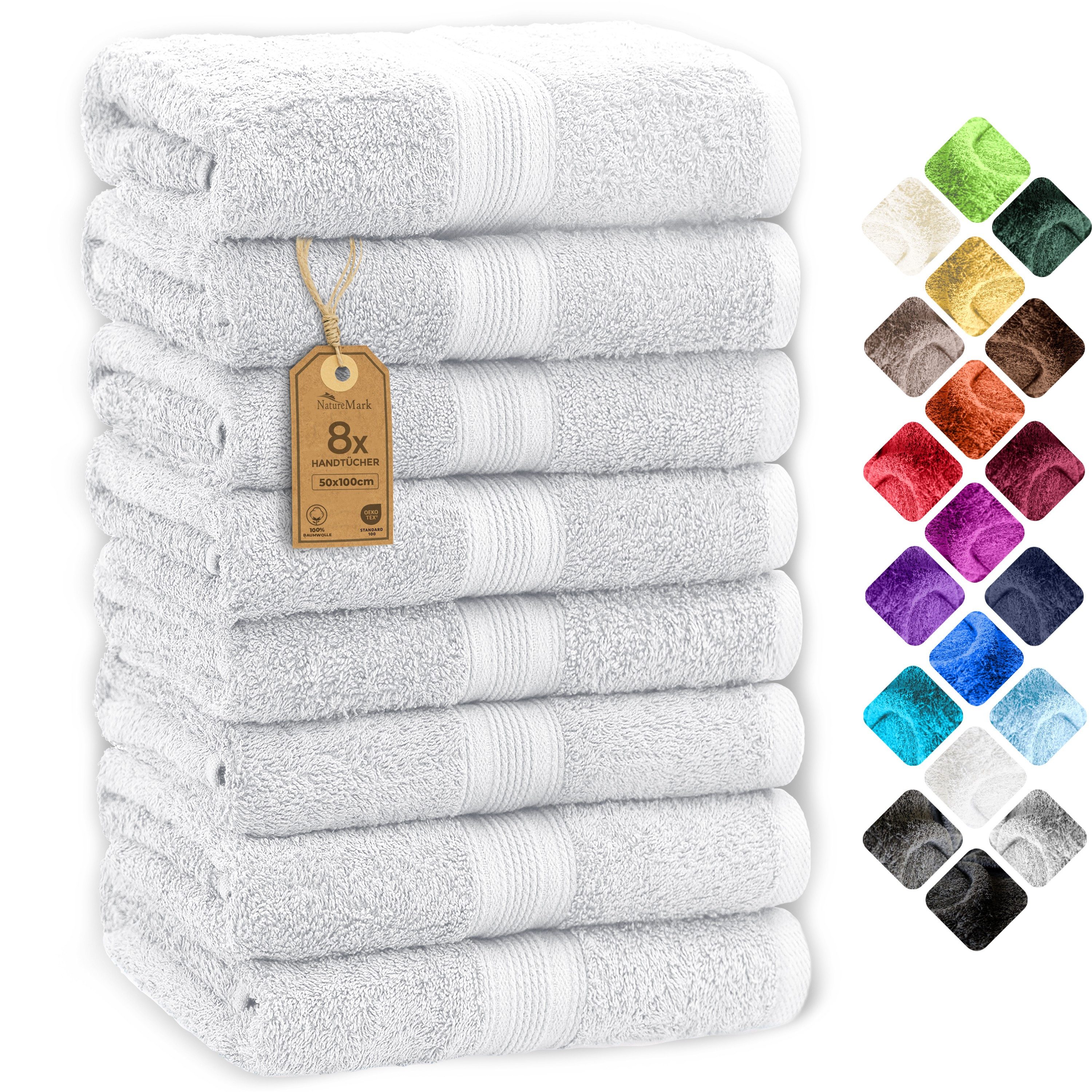NatureMark Handtücher Handtuch 500gsm (8er-Set), 100% Baumwolle (8-St), 8X günstig online kaufen
