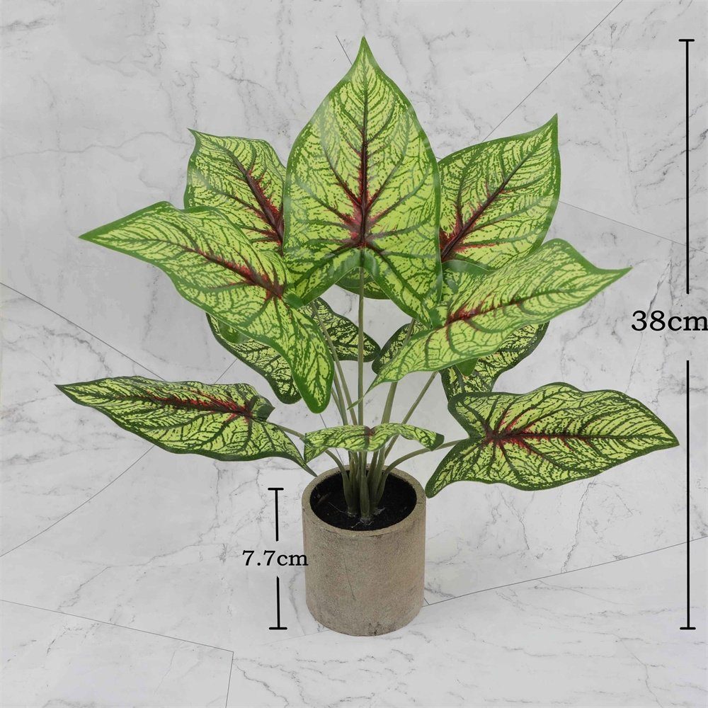 Topfpflanzen, Rot Pflanzen Künstliche Pflanzen, Blatt Kunstpflanze Grünes Rouemi Simulation