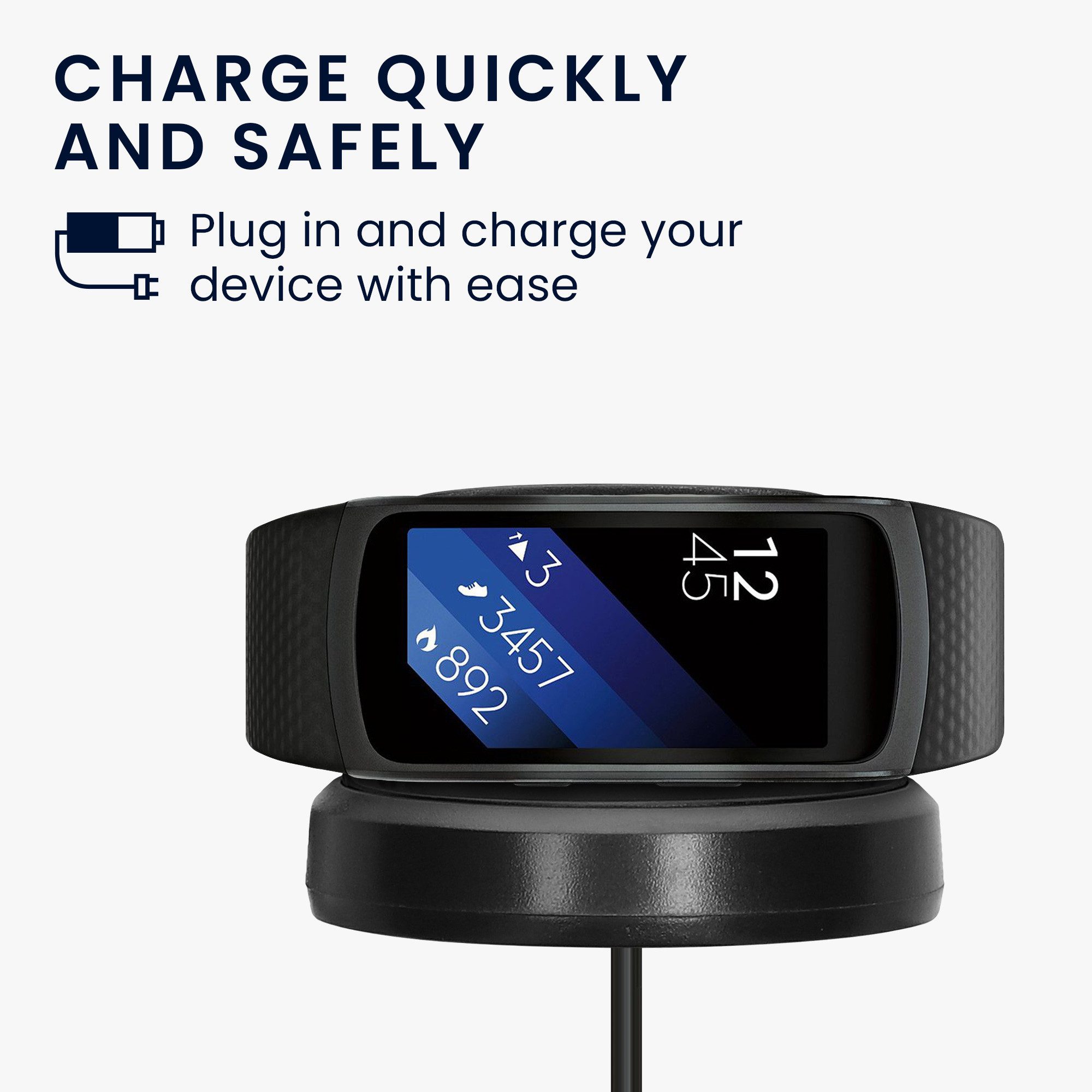 kwmobile Smartwatch Ladekabel für Samsung Gear Fit2 / Gear Fit 2 Pro Smartphone-Ladegerät (1-tlg., USB Ladekabel für Smartwatch Aufladekabel - Fitnesstracker Ersatzkabel)