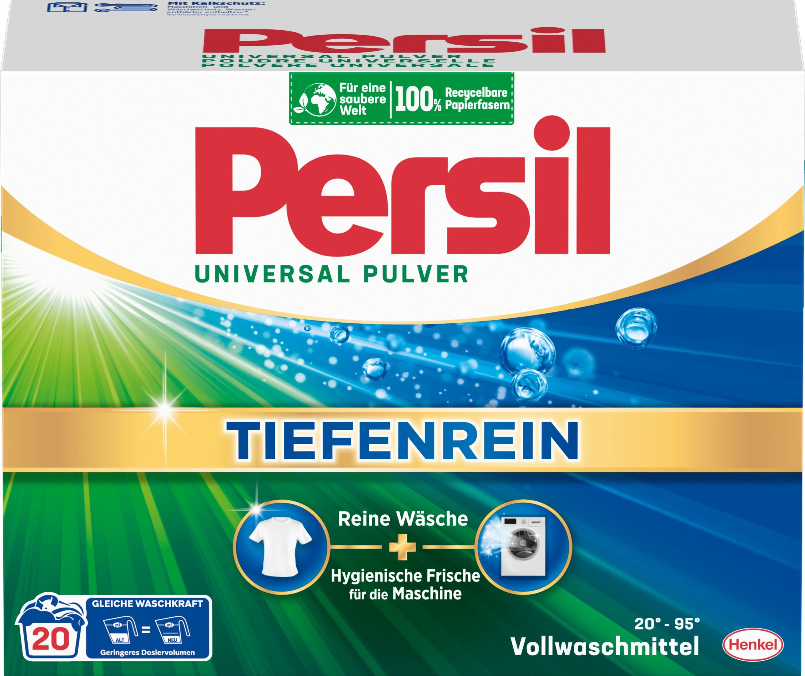 Persil Universal Pulver 20 WL Vollwaschmittel (1-St. Waschpulver mit Tiefenrein Technologie)