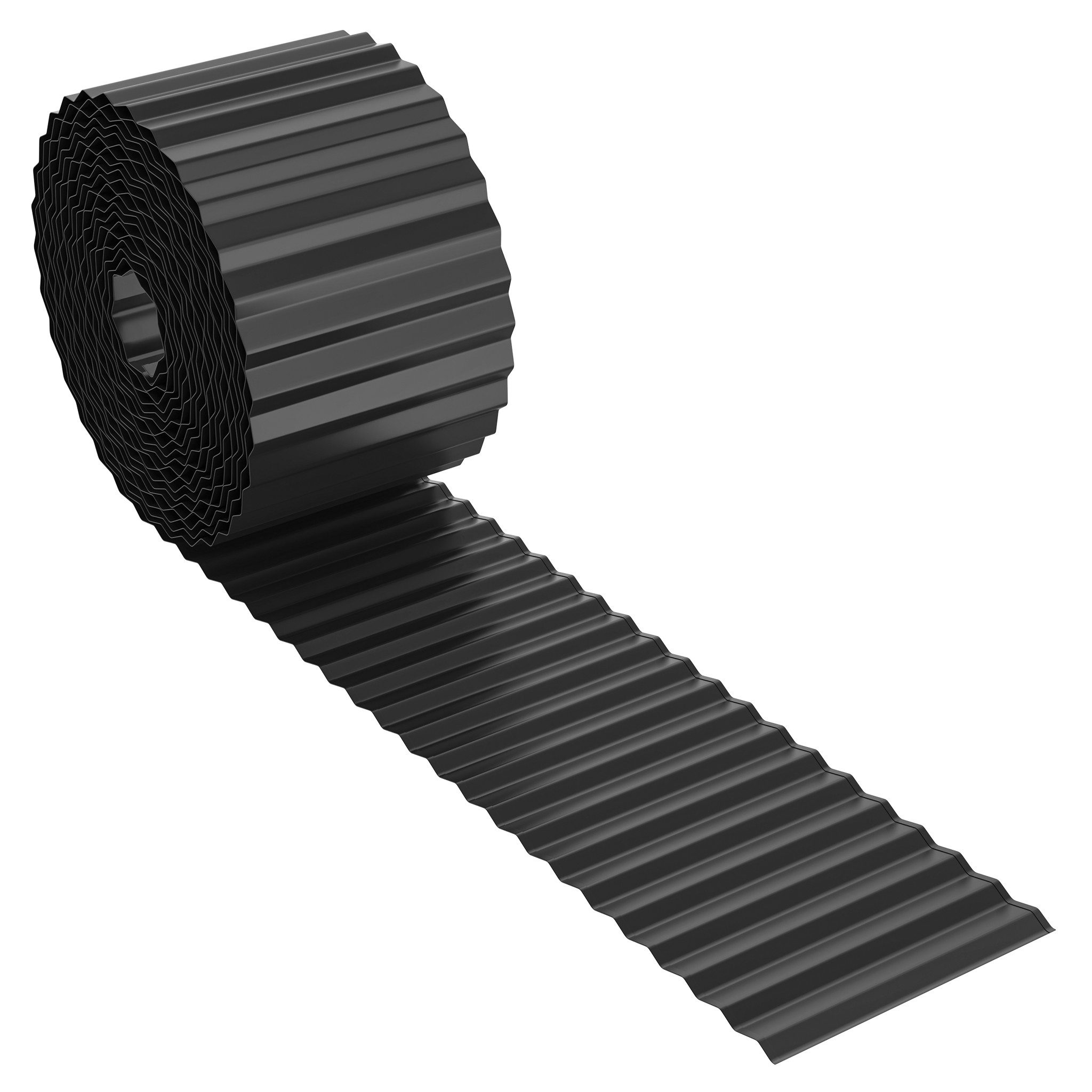 FIVMEN Rasenkante 5m/10m Beetbegrenzung aus Metall Beetumrandung Verzinkt, 15cm/18cm Hoch, Silber/Schwarz/Rost, Rasenbleche Mähkante Flexible Rasen Umrandung