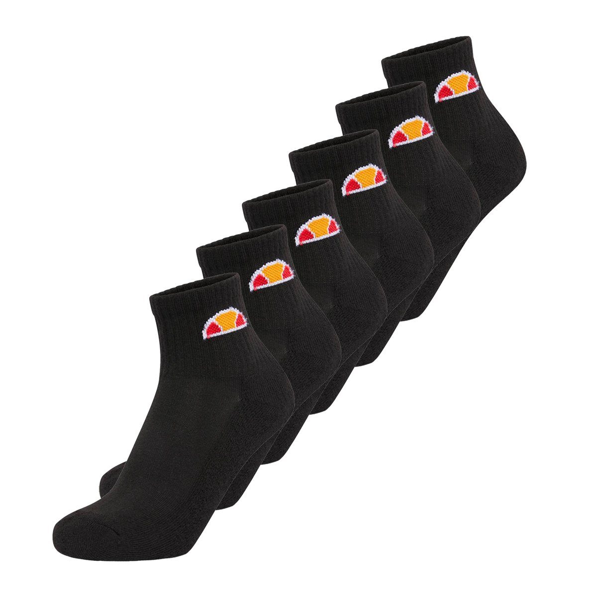 Ellesse Sneakersocken Unisex Quarter Socken, 6 Paar - Rilla, Ankle Schwarz