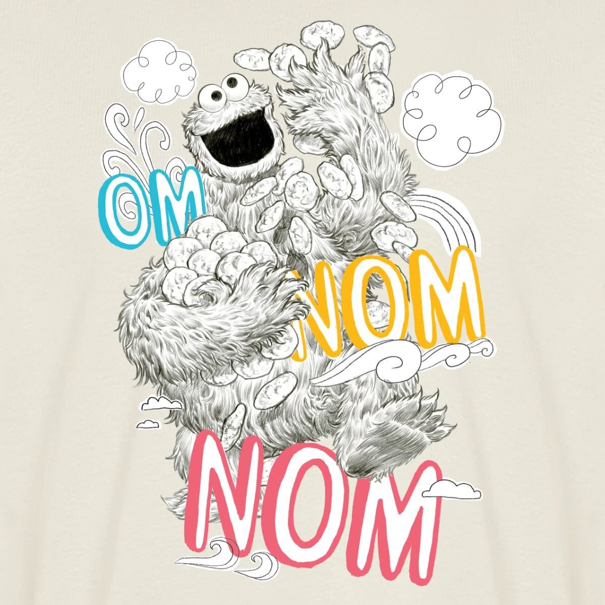 Spreadshirt T-Shirt Sesamstraße Krümelmonster Om Nom Kekse Männer Premium T-Shirt (1-tlg)