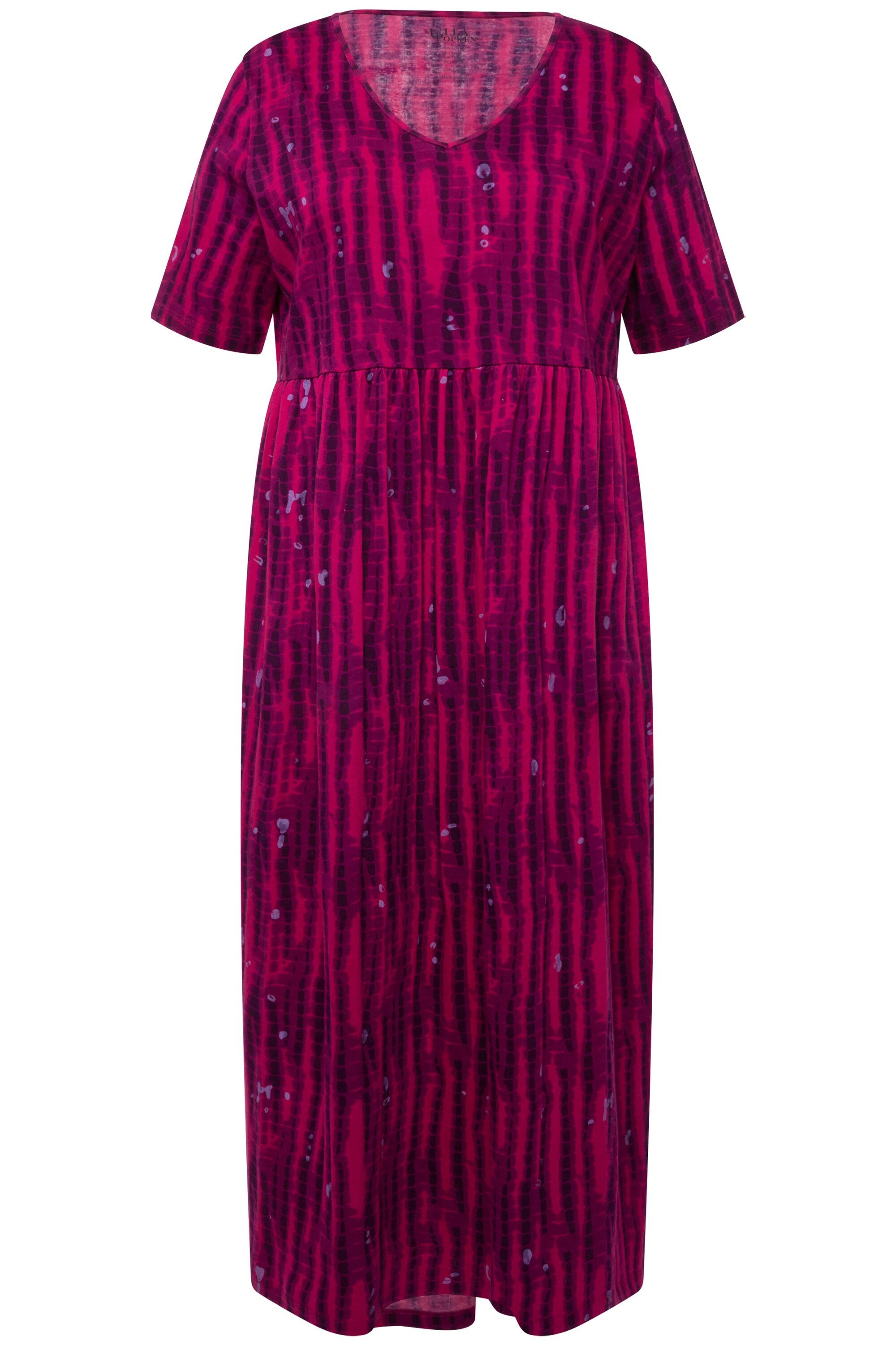 Ulla Popken Maxikleid Jerseykleid Batikmuster A-Linie günstig online kaufen