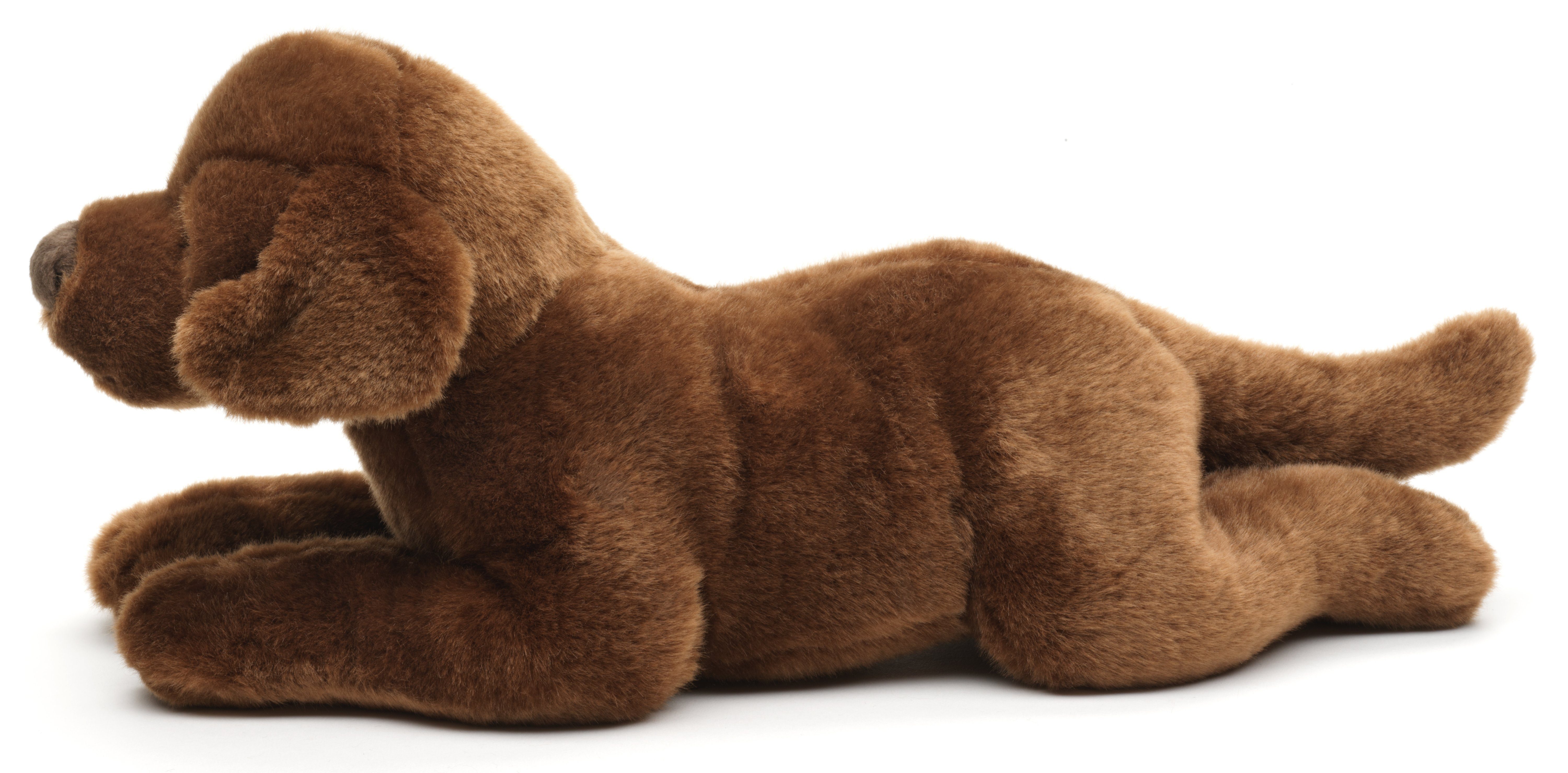 - 100 Farben versch. - Uni-Toys Plüsch-Hund cm - recyceltes - braun Plüschtier, % zu Labrador, 40 Füllmaterial Kuscheltier liegend