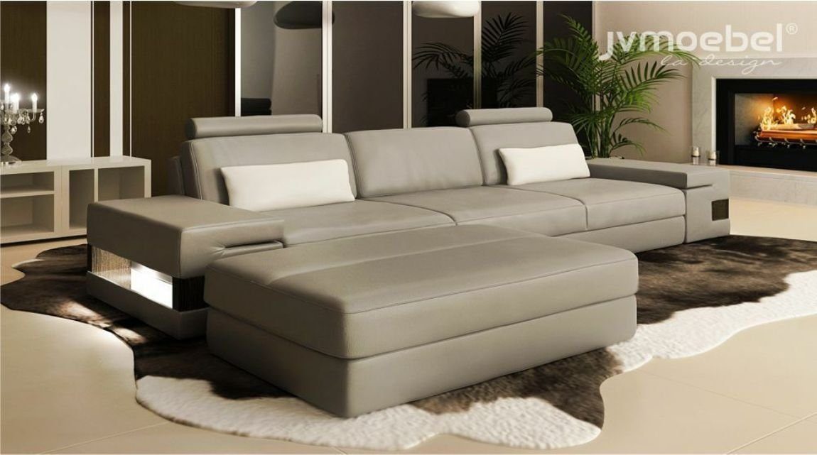JVmoebel Sofa Designer Couch Polster Sitz Garnitur Sofa Garnituren 3 Sitzer + Hocker, Made in Europe