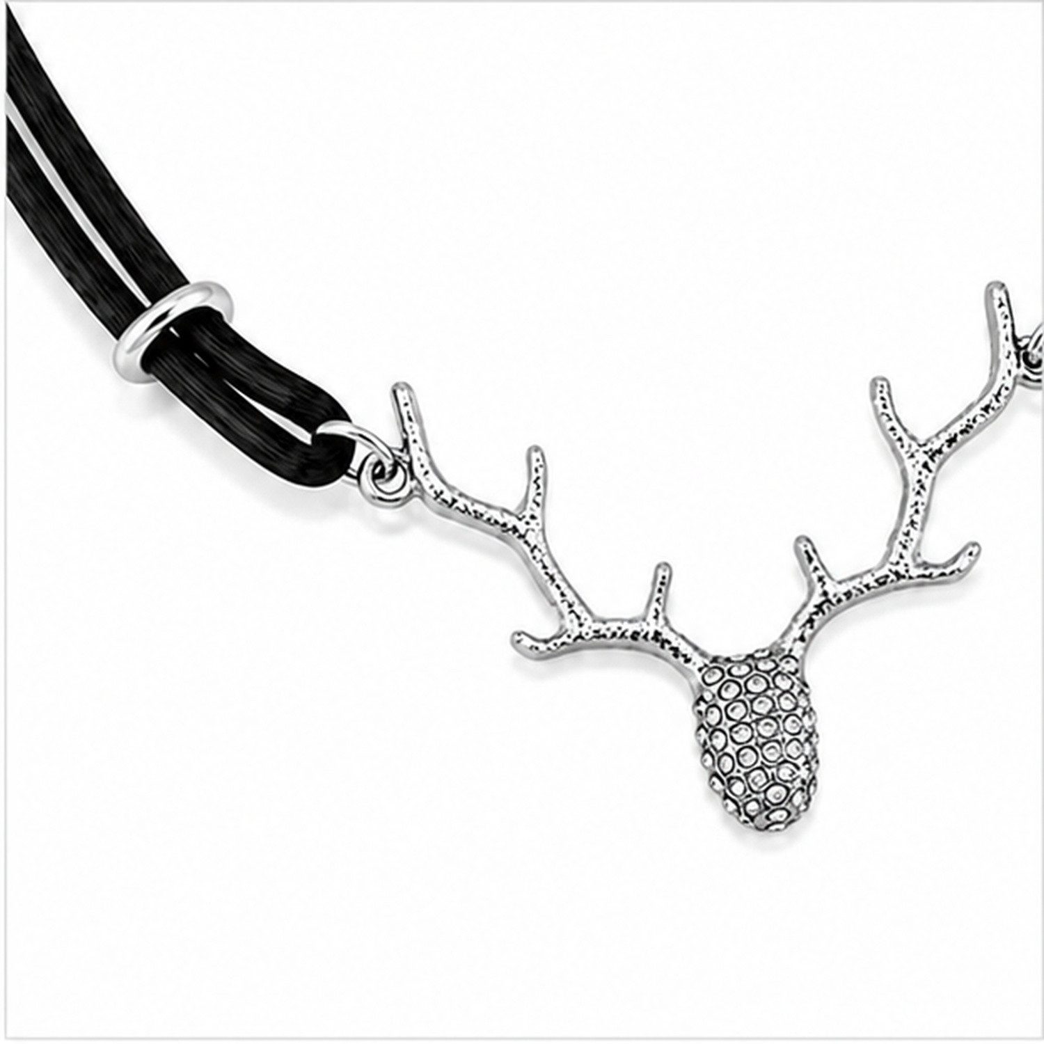 LUISIA® Kette mit Anhänger "Nicola" mit Hirschkopf und Kristallen von Swarovski® (inkl. Schmuckbox) – Bild 3 von 5