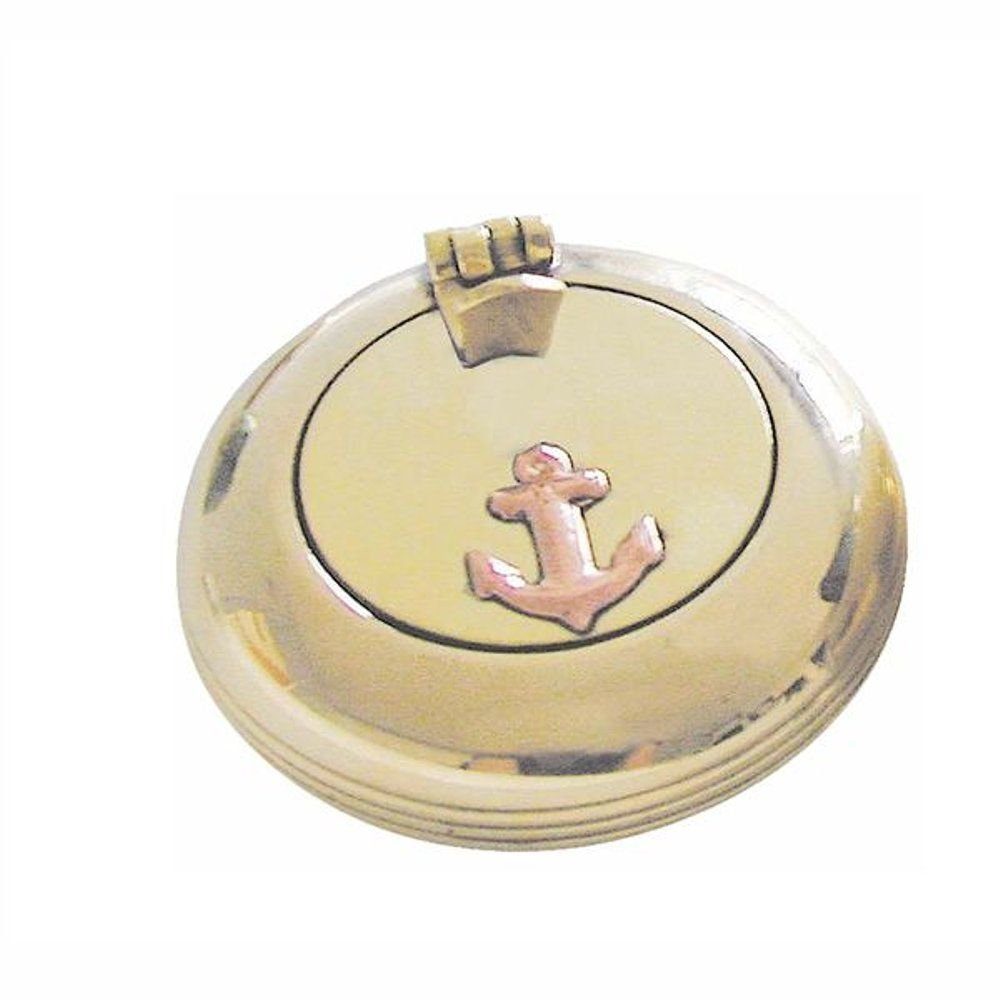 Linoows Aschenbecher Aschenbecher, maritimer Klappascher, Messing Taschen Ascher, Deckel