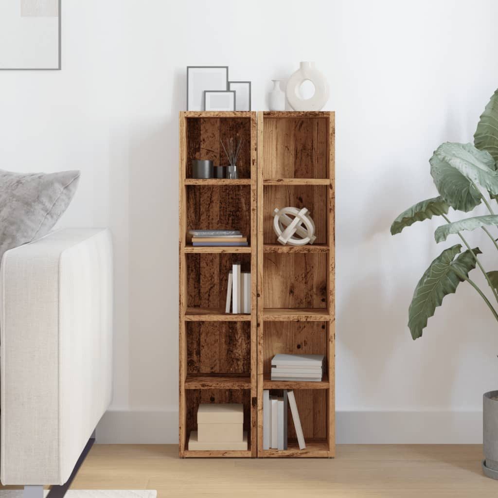 vidaXL CD-Regal CD-Regale 2 Stk. Altholz-Optik 21x16x93,5 cm Holzwerkstoff, günstig online kaufen