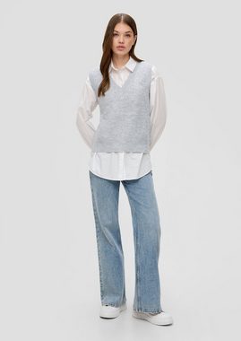 QS Shirttop Strickpullunder mit V-Neck