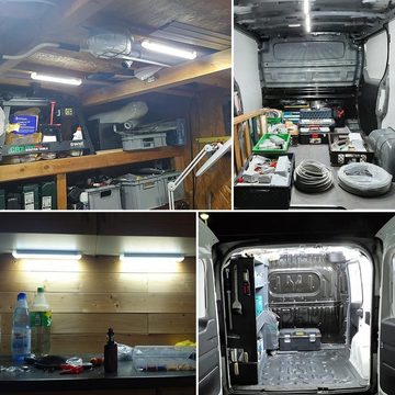 LETGOSPT LED Lichtleiste 2x LED Innenlichtleiste 108 LEDs, 12V LED Leuchtet Auto Beleuchtung, LED fest integriert, ‎Kaltweiß, für Auto Wohnmobile LKW Van Fahrzeugwartung Beleuchtung