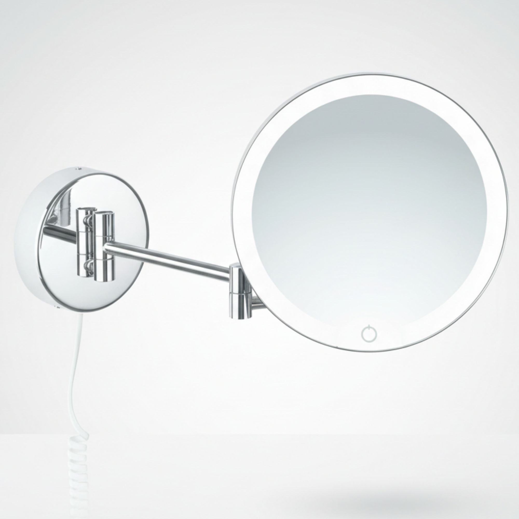 Libaro Kosmetikspiegel mit Beleuchtung und Vergrößerung RAVENNA 7-fach schwenkbar Wandmontage, LED Vergrößerungsspiegel mit Stecker, Schminkspiegel dimmbar, klappbar