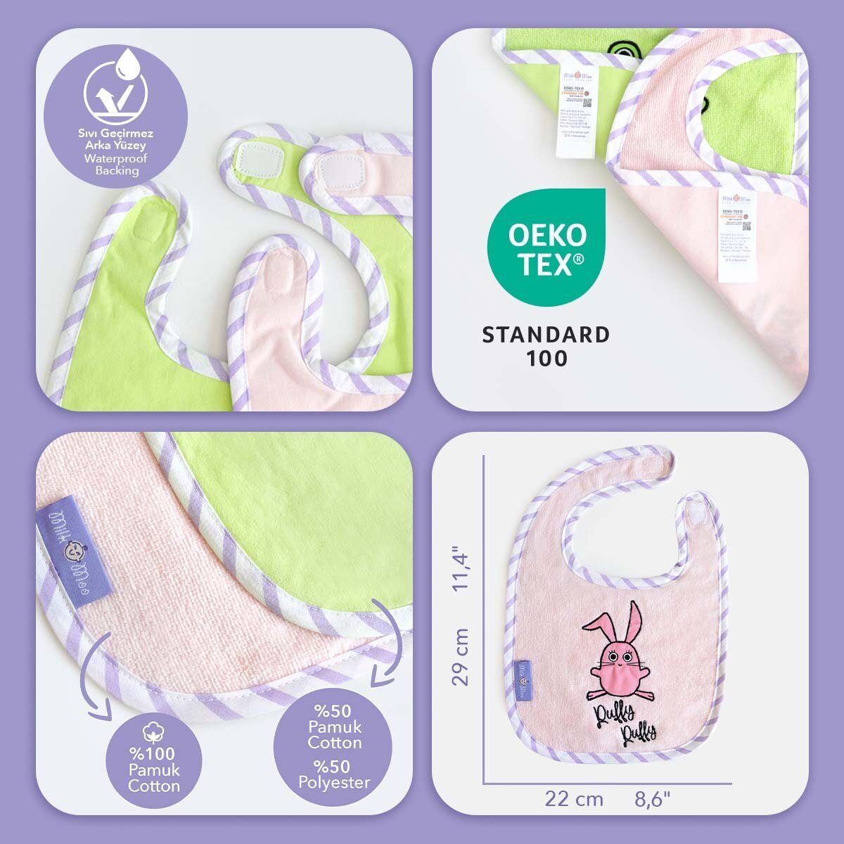 MILK&MOO Duschtuch Milk&Moo Cacha Frog 2 Baby Set Lätzchen Chancin und Stück