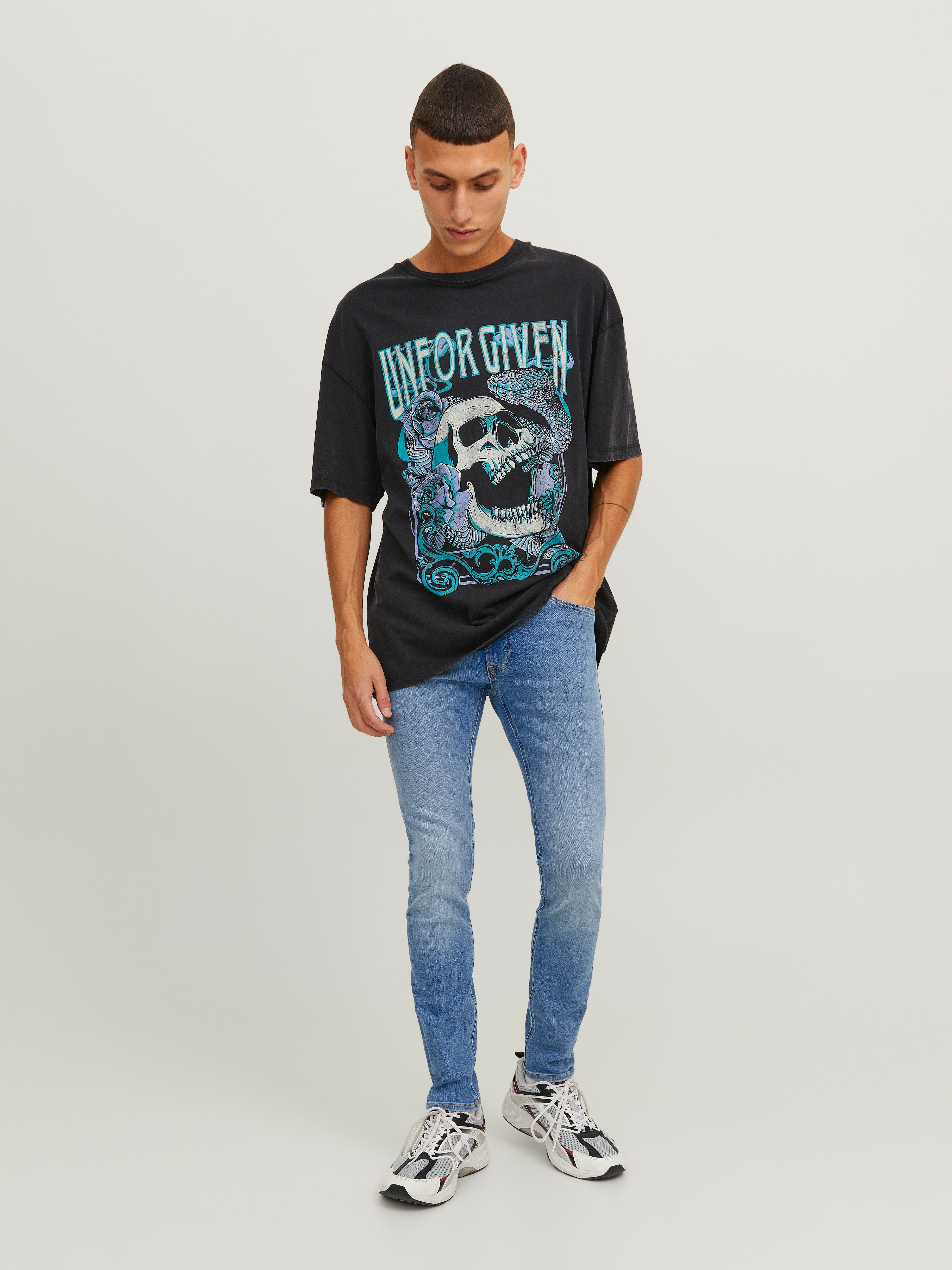 Jack & Jones Skinny-fit-Jeans JJILIAM Skinny Jeans mit Used-Waschung für schlanke Silhouette Abriebeffekte, modisch, skinny fit, Baumwollmischung