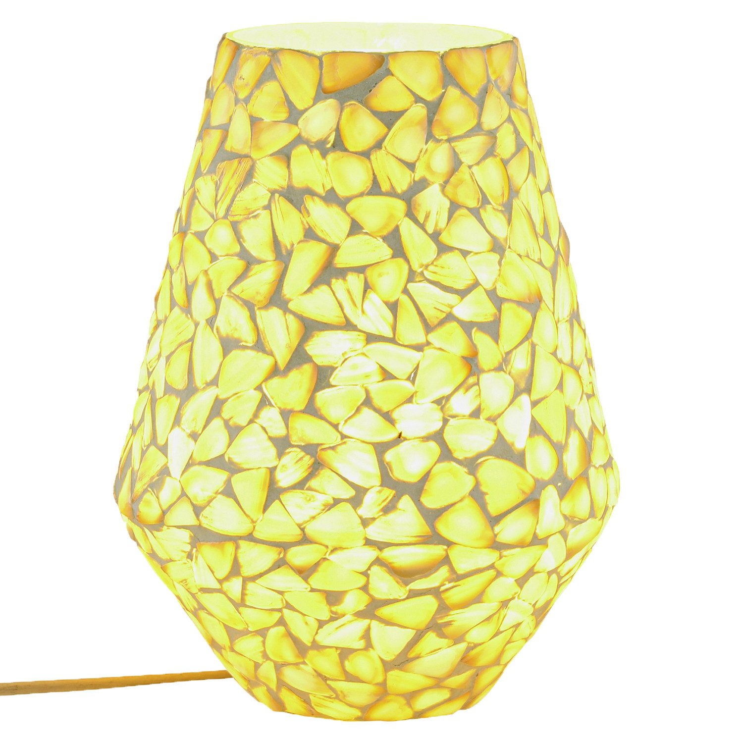 Marrakesch Orient & Mediterran Interior Nachttischlampe Boho Deko tischlampe Nachtischlampe aus Glas Mosaik Fikus -2-, Handarbeit