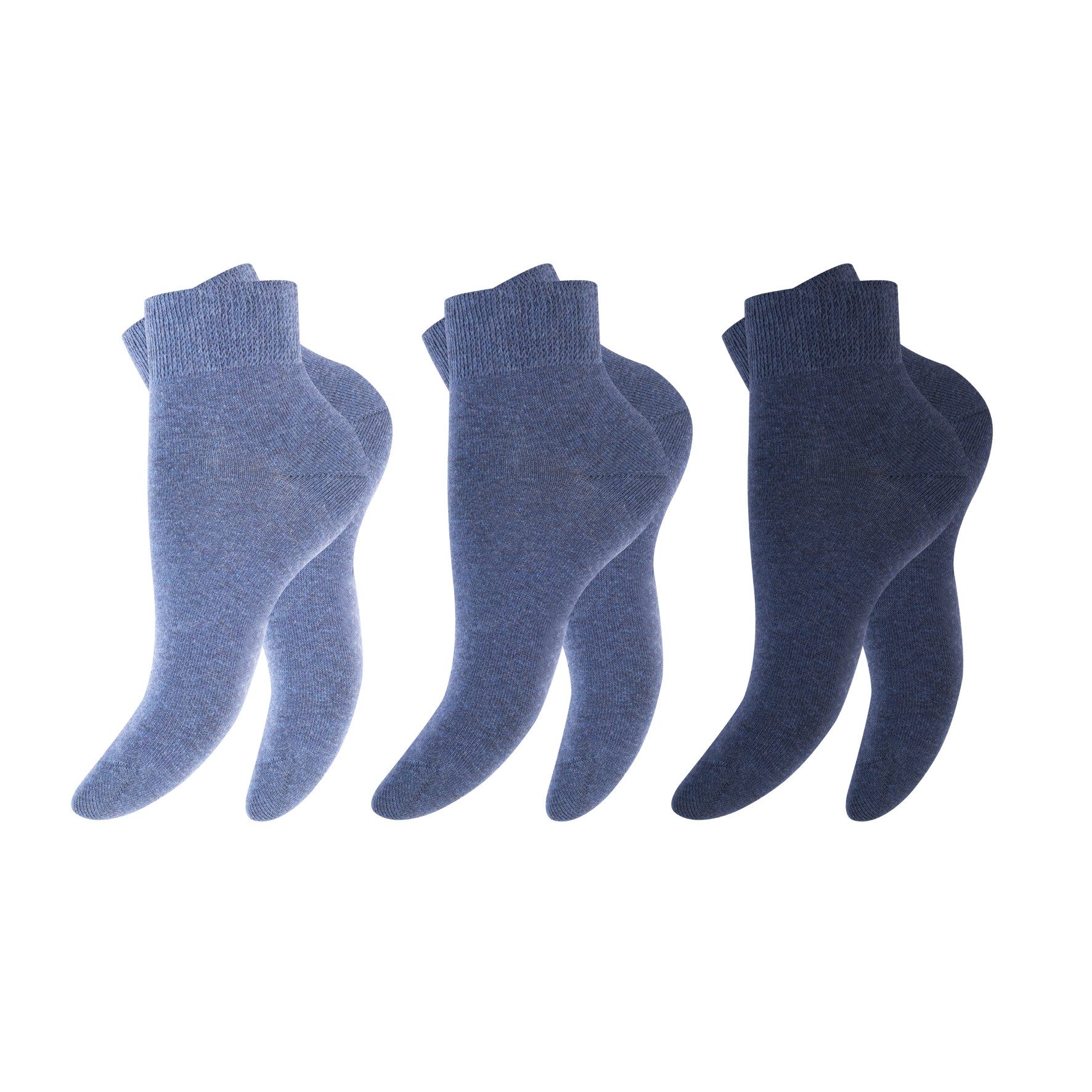 Footstar Diabetikersocken Unisex Diabetiker Kurzschaftsocken 3er-Pack Farbmix (Packung, 3 Paar) Venenfreundlich