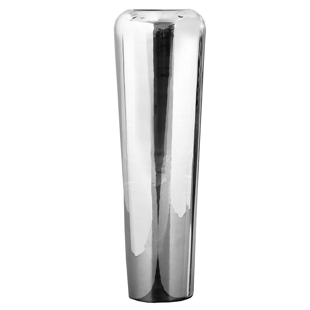 Fink Dekovase TUTZI Vase - H.70cm x D.22cm - Eisen/vernickelt - silberfarben (Blumenbehälter - Blumengefäß), Elegante Dekovase - Blumenvase & Ziervase für stilvolle Akzente