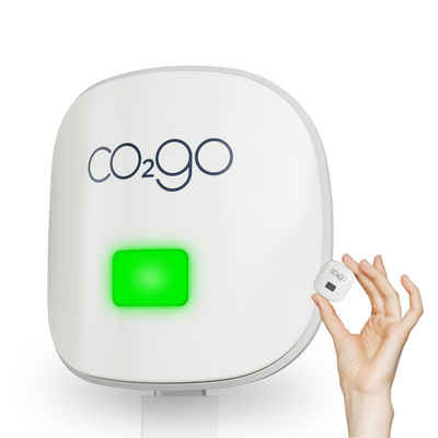 co2go Raumluft-Qualitätssensor co2go - kleiner mobiler CO2-Sensor, CO2 Messgerät mit integrierter Ampel und Lüftungsempfehlung
