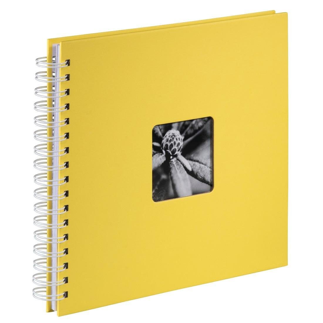 Hama Fotoalbum Spiral-Album "Fine Art", 28x24 cm, 50 weiße Seiten, Gelb Foto-Album | Fotoalben