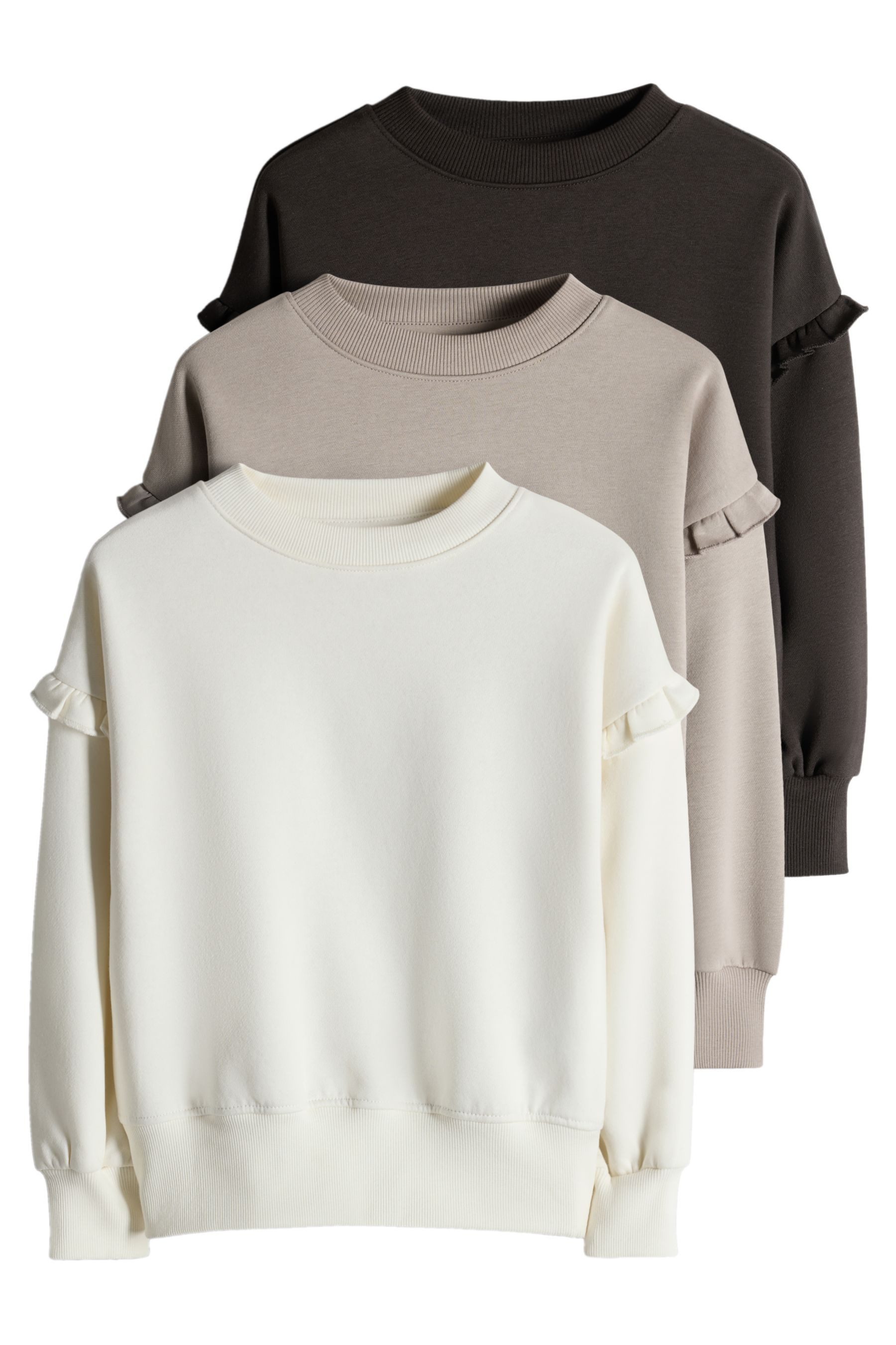 The Set Sweater The Set Sweatshirts mit Rüschenärmeln, 3er-Pack (3-tlg)