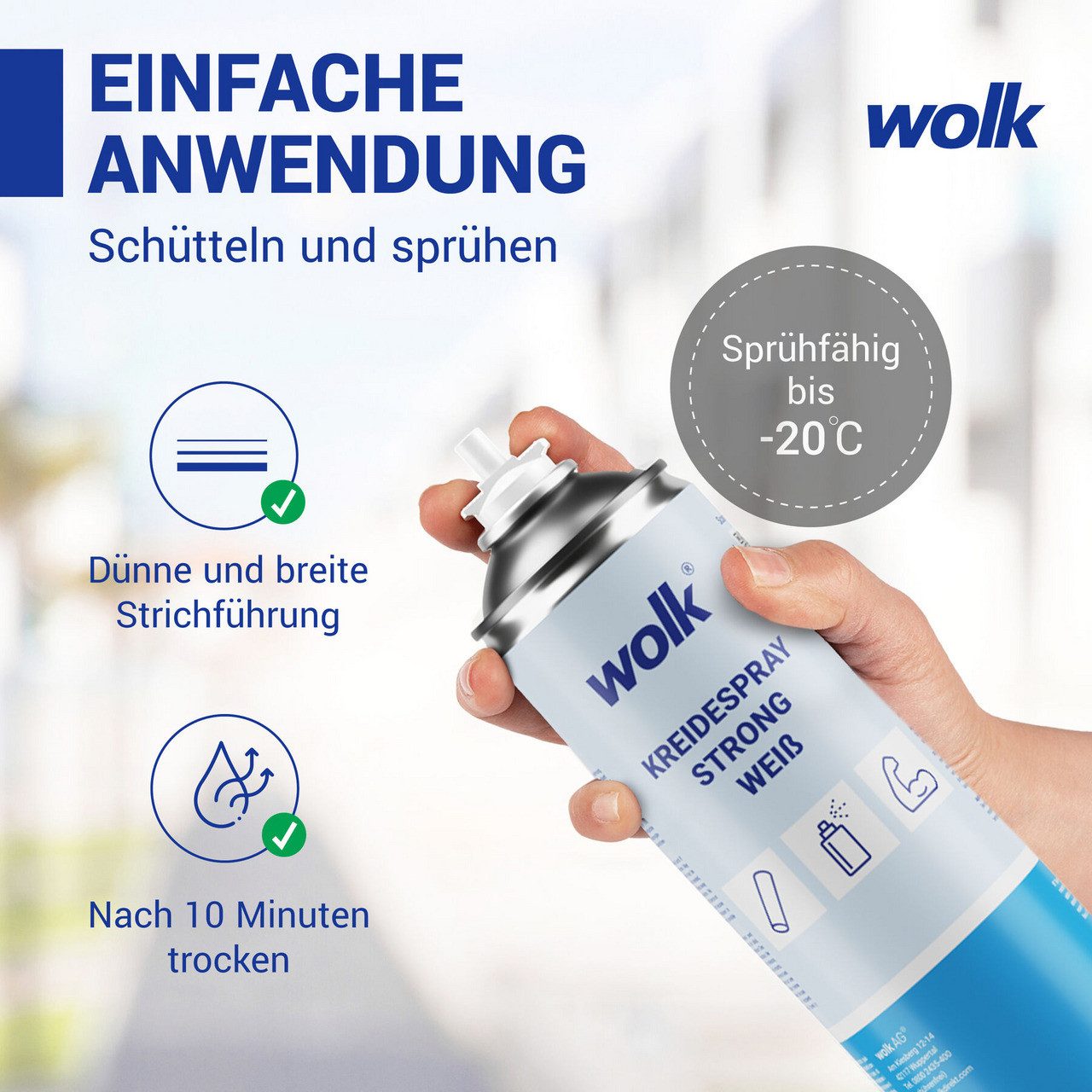 wolk Kreidespray, 500 ml, Farbe: weiß