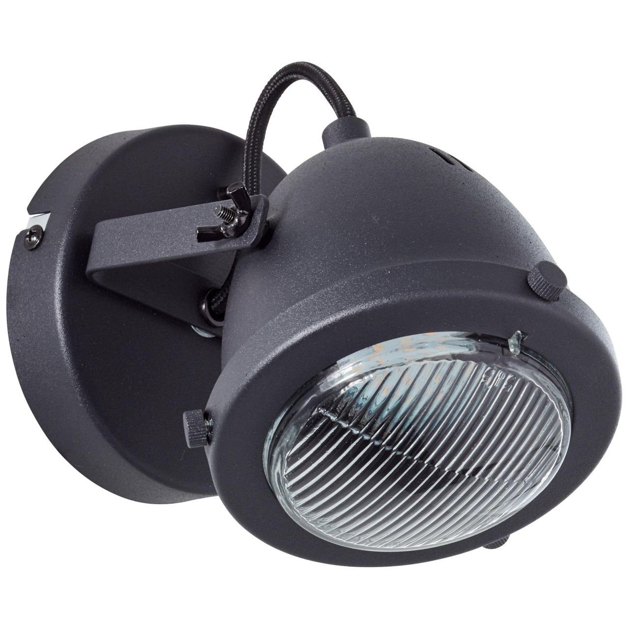 Brilliant Carmen Carmen, GU10, 5W 1x schwarz PAR51, korund, Lampe, Wandleuchte Metall/Glas, Wandspot