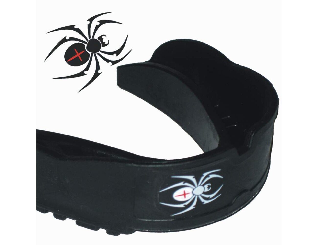 BAY-Sports Zahnschutz Zahnschützer Spinne Spider Smile Kinder Erwachsene (mit Dose, weiß, schwarz, transparent), gute Passform Zähne geschützt detaillierte Anleitung Kinder Erwachsene