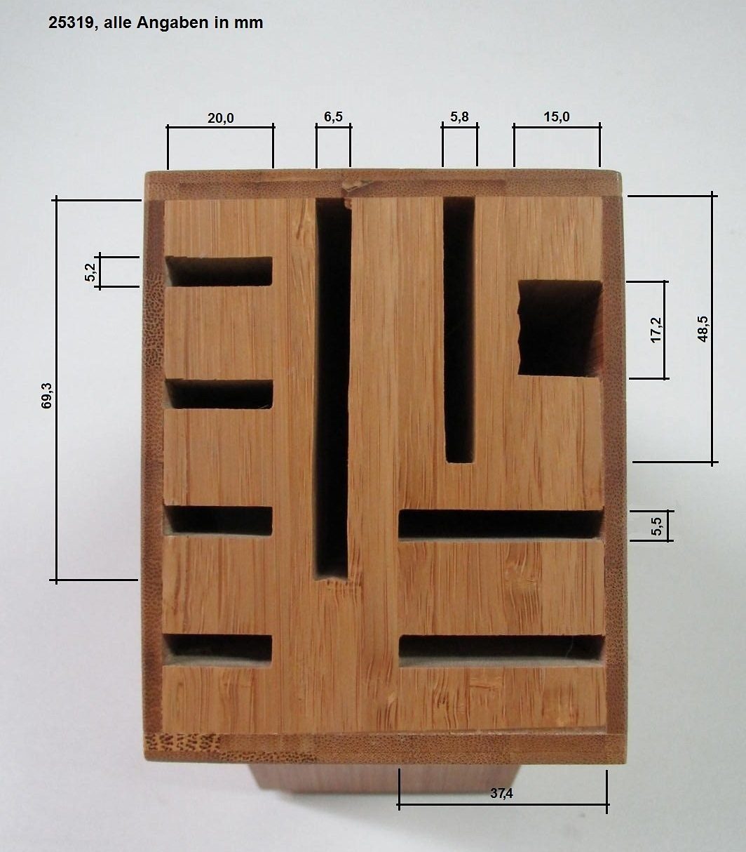 Zeller Present Messerblock Bamboo (1tlg), geeignet für 8 Messer und eine Schere