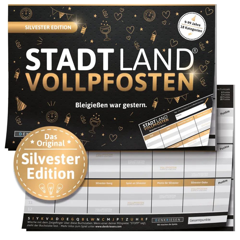 Spiel DENKRIESEN - STADT LAND VOLLPFOSTEN® - SILVESTER EDITION -...