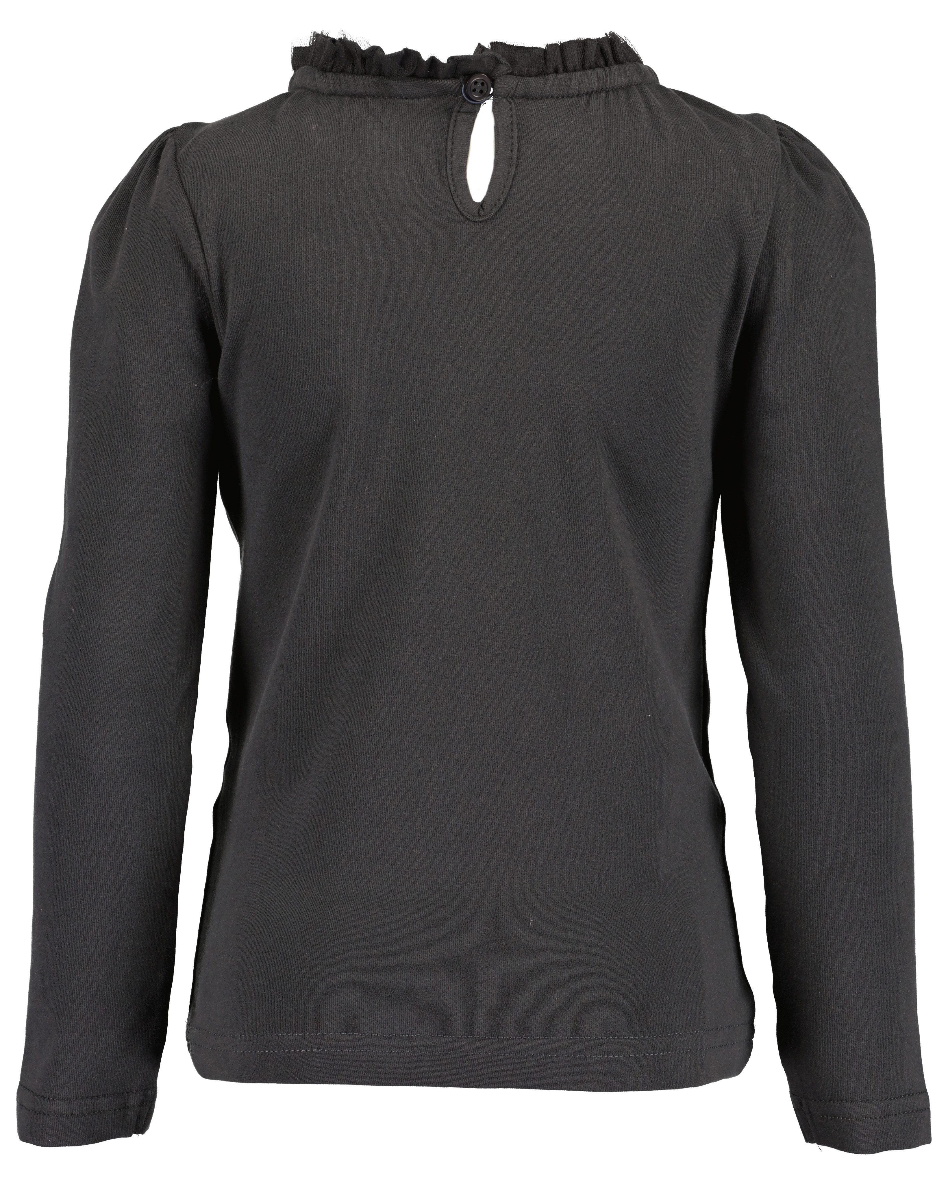 Blue Seven Langarmshirt mit schmalem Tüll-Stehkragen und dezent geraffte Puffärmel – Bild 2 von 3