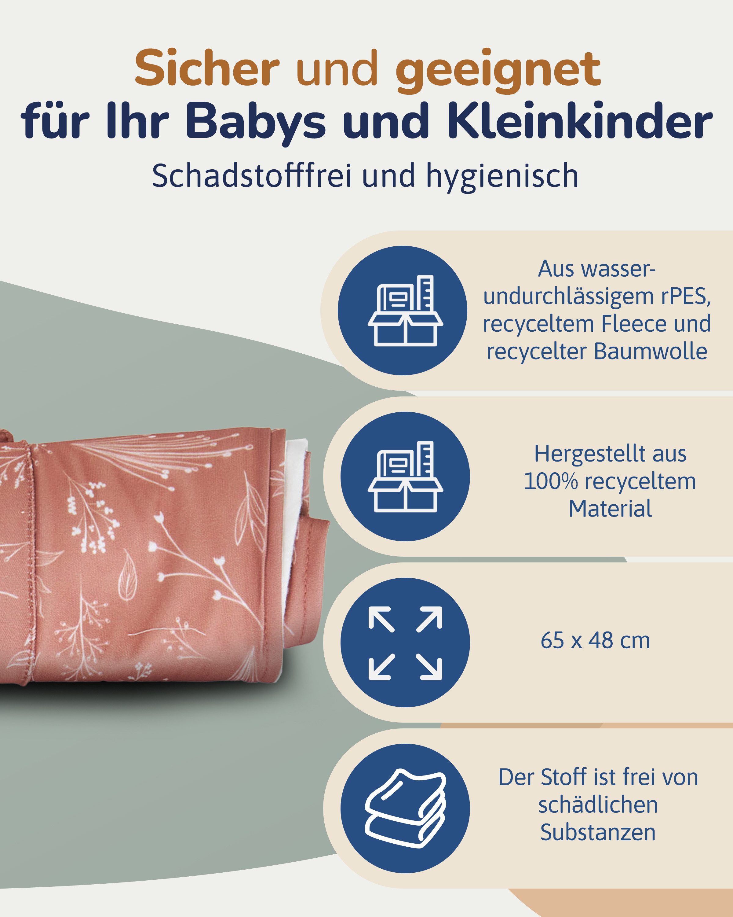 Hinzling Wickelauflage Baby Wickelunterlage für unterwegs – moderne Wickeltisch Auflage