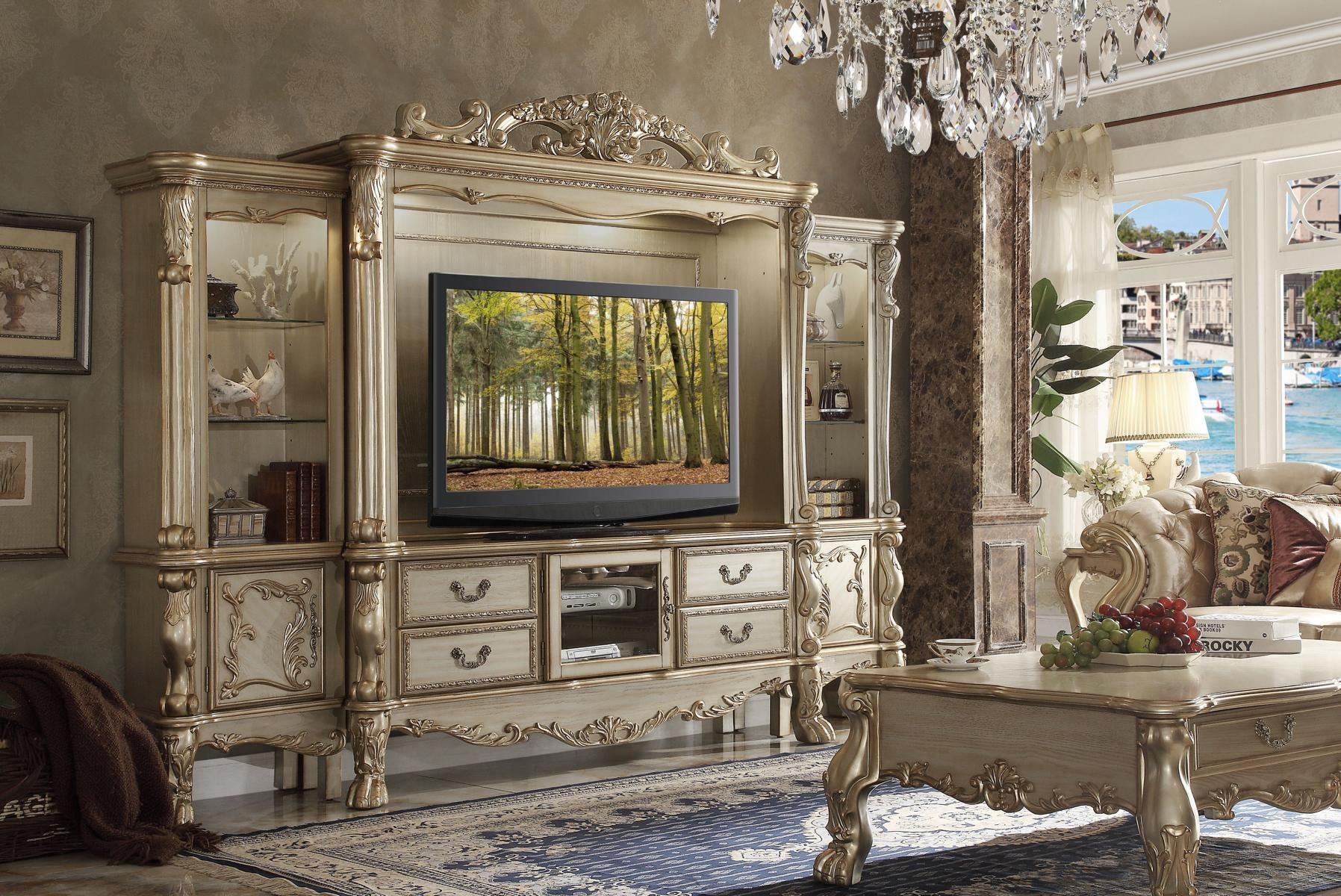 JVmoebel TV-Wand Barock Regal aus Holz für das Wohnzimmer – Klassisches TV Мебліstück, Made in Europa