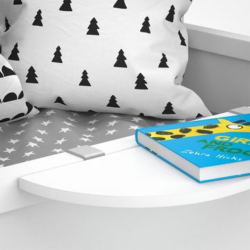 VitaliSpa® Regal Einhängetablett für Kinderbett Zubehör Ablage Weiß