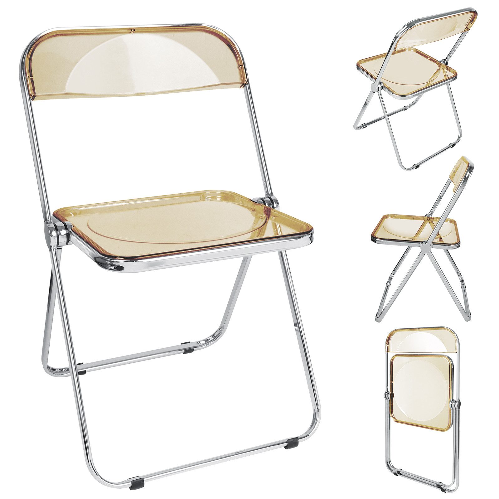 JEOBEST Klappstuhl Gartenstuhl, Klappsessel für Esszimmer, Wohnzimmer, (1 St) Acryl Ransparenter Klappstuhl für Bankett