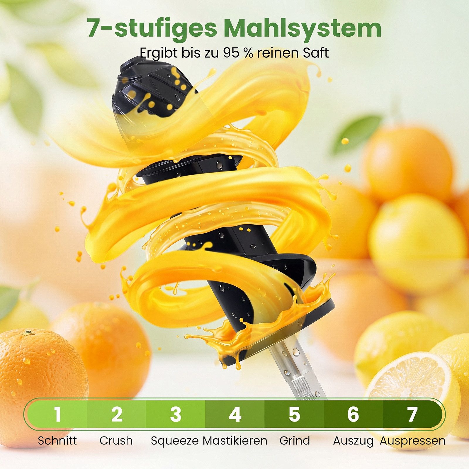 COSTWAY Entsafter, 150 W, Saftpresse mit Umkehrfunktion & 2 Behältern