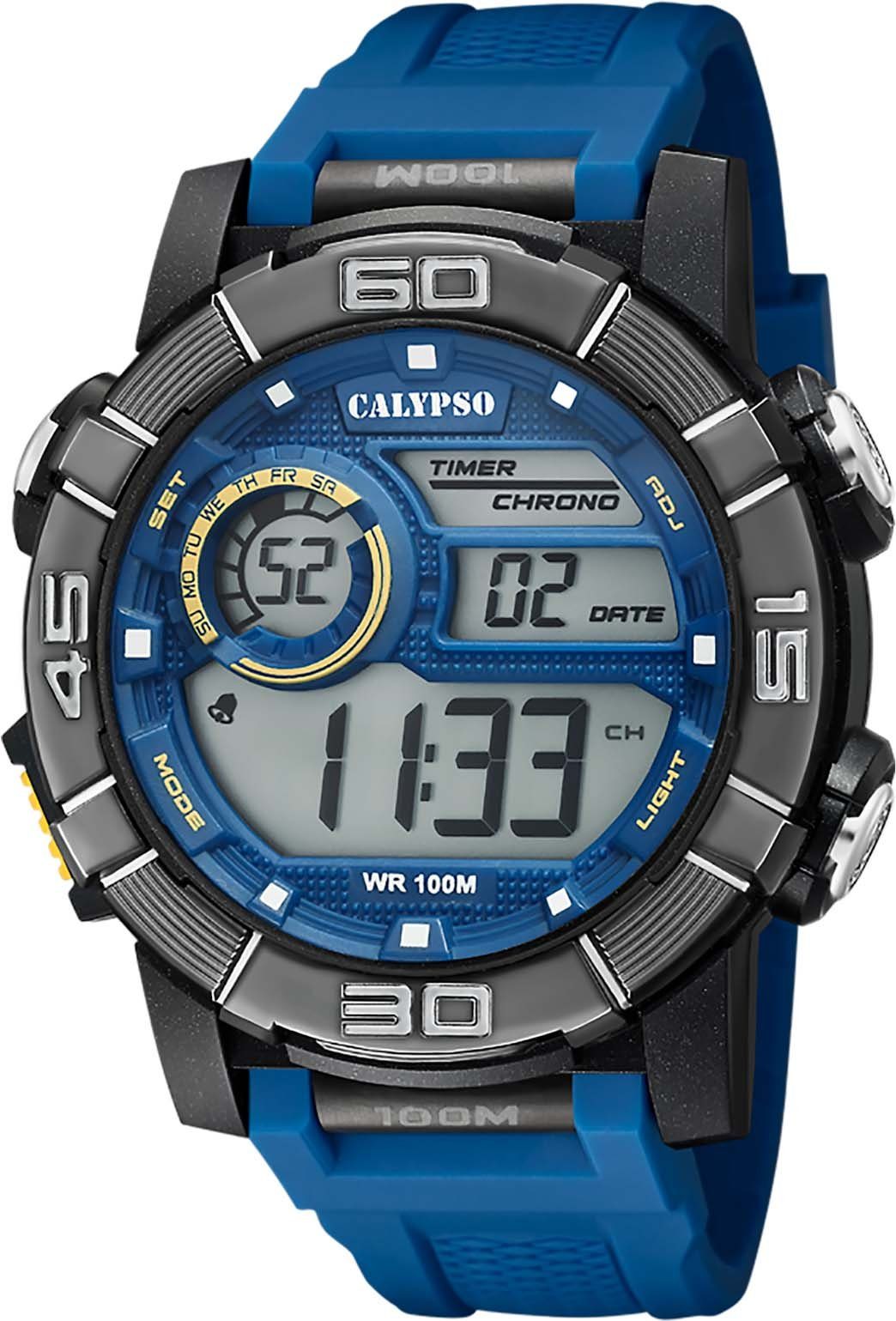 CALYPSO WATCHES Chronograph X-Trem, K5818/2, Armbanduhr, Quarzuhr, Herrenuhr, Datum, Digitalanzeige, Stoppfunktion