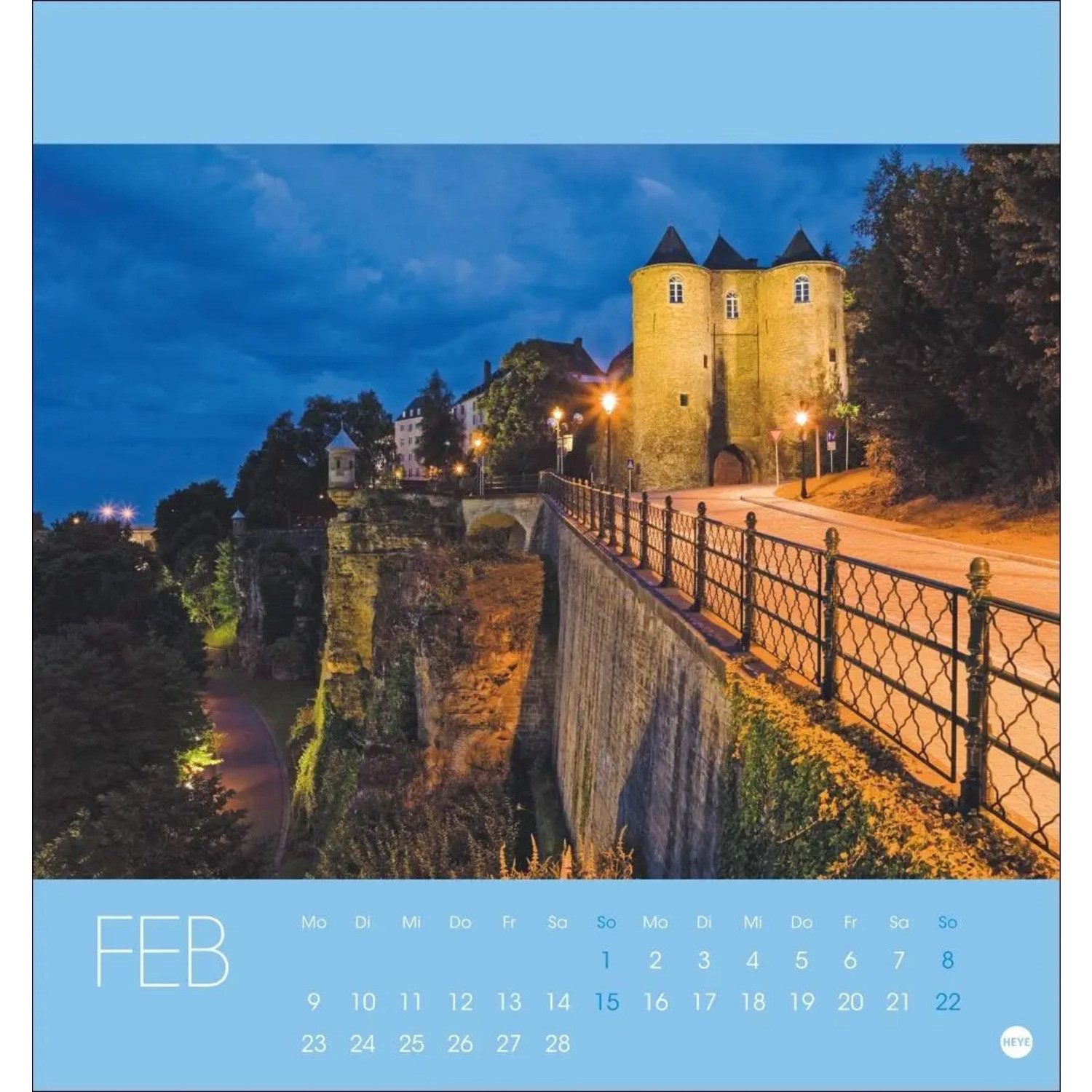 HEYE Tischkalender Luxemburg Postkartenkalender 2026