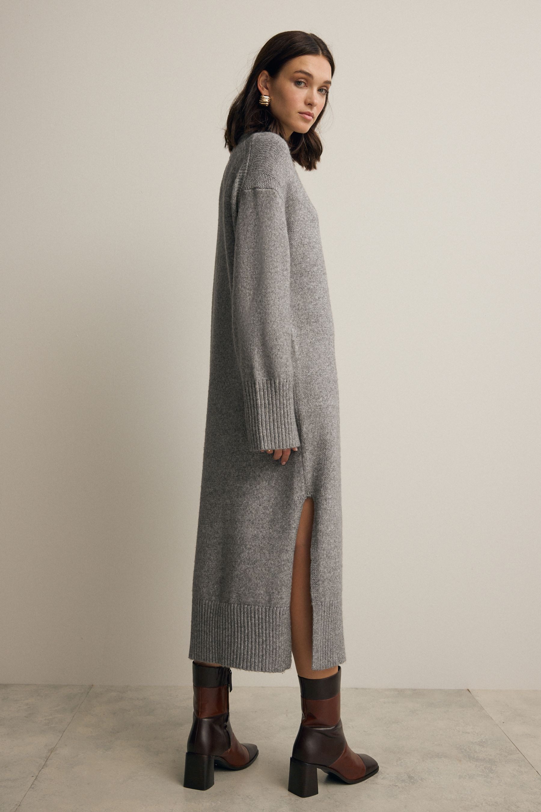 Next Strickkleid Weiches Midi-Strickkleid, Relaxed Fit günstig online kaufen