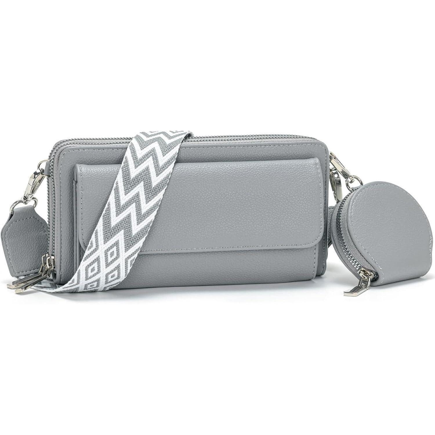 LuxusKollektion Handytasche Umhängetasche Damen Schwarz, kleine Handtasche mit Kartensteckplatz